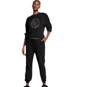 Victoria's Secret Black Bling Women's Pajama Set XL/XXL NWT